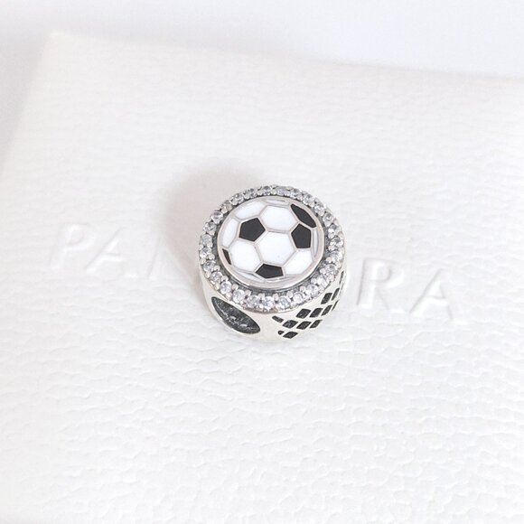 Pandora Engravable Soccer Charm Bead S925 Silver with box - Picture 8 of 8